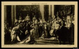 Tarjeta postal de reproducción de la obra de Jaques-Louis David de La Coronación de Napoleón edit...