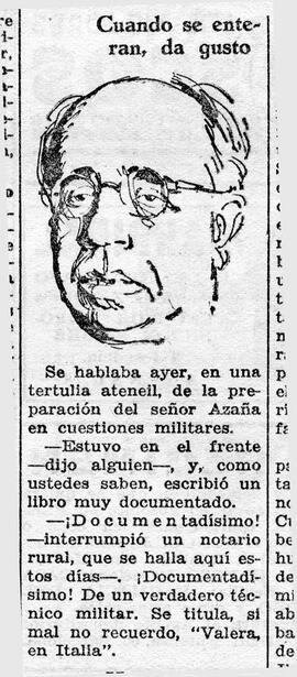1931-10-25. Anécdota de un comentario sobre Manuel Azaña. Ahora (Madrid)