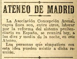 1931-09-25. Reunión de la Asociación Concepción Arenal. El Liberal (Madrid)