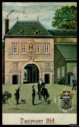 Tarjeta postal policromada de la obra D'Neipourt de Louis Kuschmann editada por el Verlag Kuschma...