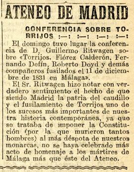 1931-12-15. Reseña de la conferencia de Guillermo Ritwagen sobre el General Torrijos. El Liberal ...