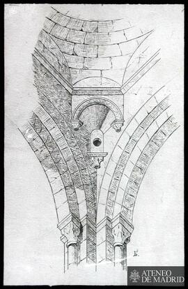 Trompa y arranque de la cúpula del crucero de San Juan de Rabaneras de Soria.  (Dibujo de Vicente...