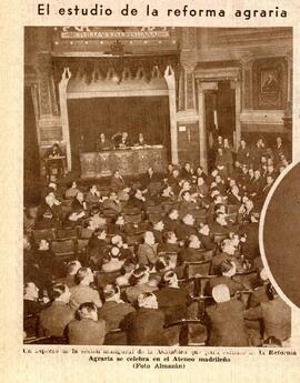 1931-11-18. Fotografía del debate sobre la reforma agraria. Ahora (Madrid)