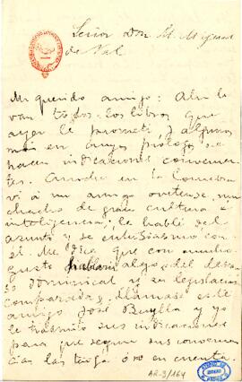 
Carta de Pedro González Blanco
