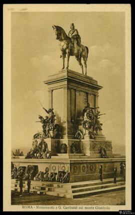 Tarjeta postal del Monumento ecuestre a Giuseppe Garibaldi en la Piazza Gianicolo de Roma editada...