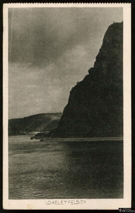 Tarjeta postal de paisaje del risco Lorelei cerca de St. Goarshausen