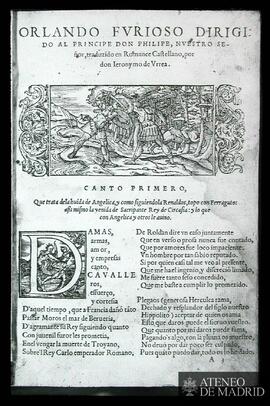 Ariosto, Ludovico: "Orlando Furioso" /traducido por Jerónimo de Vrrea. Lión, Casa de Ma...
