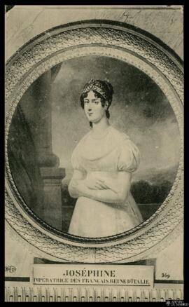 Tarjeta postal de reproducción de un retrato de Josefina de Beauharnais, emperatriz de Francia y ...