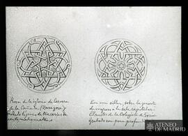 Comparación de dos rosetones: uno, de la iglesia de Cervera de la Cañada (Zaragoza), y el otro, d...