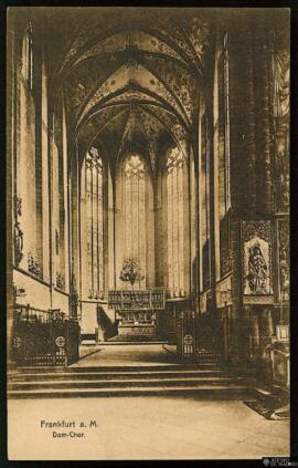 Tarjeta postal del Coro de la Catedral de Frankfurt editada por L. Klement en la misma ciudad