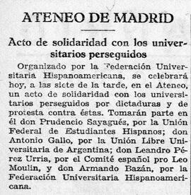 1931-07-07. Acto de solidaridad con los universitarios perseguidos. Ahora (Madrid)