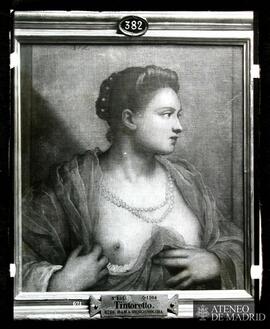 Madrid. Museo del Prado. Tintoretto: "La dama que descubre el seno"