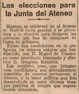 1930-03-12. Anuncio de elecciones a Junta de Gobierno. El Liberal (Madrid)