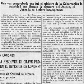 1931-03-13. Sumarios judiciales con motivo de los incidentes del Ateneo. Ahora (Madrid)