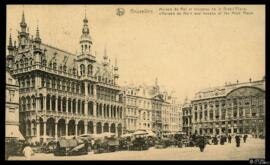 Tarjeta postal de la Grand'Place y la Maison du Roi en Bruselas editada por Ernest Thill para Nel...