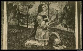 Tarjeta postal de reproducción del retrato de Pinturicchio de Alberto Aringhieri, Caballero de la...