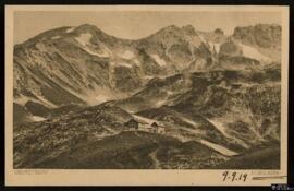 Tarjeta postal de la montaña Nebelhorn en Oberstdorf editada por el Verlag A. Hofmann