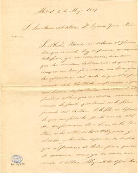1867-05-02. Carta de Manuel de la Pezuela