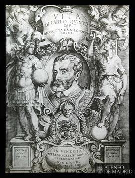 
Madrid. Biblioteca Nacional "Carlos V". Portada de "Vita di Carlo Qvinto Imp...&q...