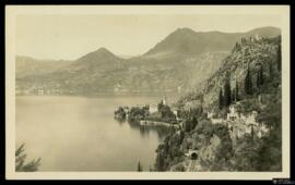 Tarjeta postal de vista panorámica de Varenna junto al Lago di Como editada por la Sezione Edizio...