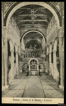 Tarjeta postal de vista interior de la Basilica di San Miniato al Monte de Florencia editada por ...