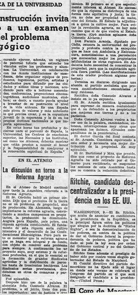 1932-01-09. Reseña del debate sobre la reforma agraria. Luz (Madrid)