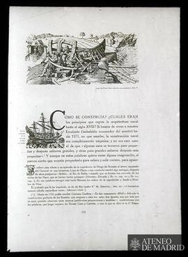 Página 113 de un libro sobre construcción naval, con dos grabados