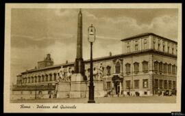 Tarjeta postal de vista exterior del Palacio del Quirinal de Roma editada por A. Scrocchi en Milán