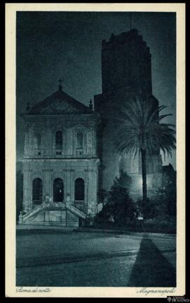 Tarjeta postal de vista nocturna de la Iglesia Santa Caterina a Magnanapoli de Roma editada por p...