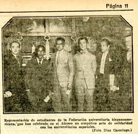 1931-07-09. Fotografía de estudiantes de la Federación Universitaria Hispanoamericana. El Liberal...