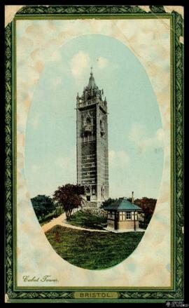 Tarjeta postal circulada a color de la Torre Cabot en Bristol editada por Grosvensor Series remit...