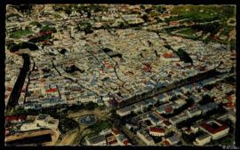 Tarjeta postal circulada a color de vista aérea general de Aix-en-Provence editada por la Compagn...