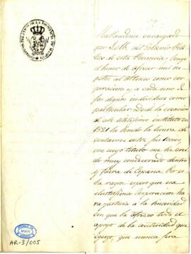 1837-12-09. Oficio de Miguel Cabrera de Nevares