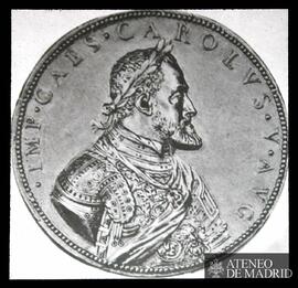 
Madrid. Museo del Prado. Carlos V. 1549 de Leone Leoni. Medalla de plata.
