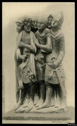 Tarjeta postal de detalle del bajorrelieve en madera del Via Crucis de la Église de Notre-Dame de...