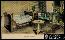 Tarjeta postal a color del dormitorio de Napoleón I Bonaparte en el Palacio del Gran Trianón o Pa...