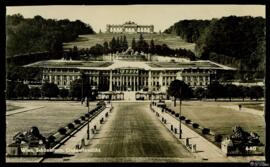 Tarjeta postal de vista general del Palacio de Schönbrunn en Viena editada por el Ansichtskarten-...