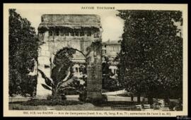 Tarjeta postal del Arco Romano de Campanus en Aix-les-Bains editada por L. Blanc en Pontmélian