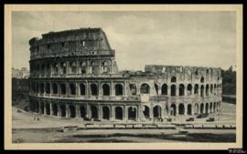 Tarjeta postal de vista exterior del Coliseo de Roma editada por Bracci & Manzini en Milán