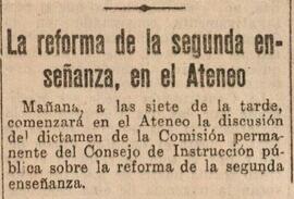 1930-07-06. Discusión sobre la reforma de la segunda enseñanza. El Liberal (Madrid)