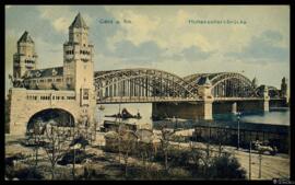 Tarjeta postal a color de Hohenzollernbrücke en Colonia