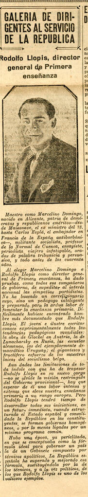 1931-04-25. Artículo sobre Rodolfo Llopis. El Liberal (Madrid)