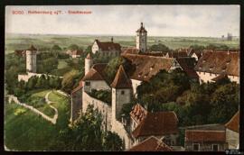 Tarjeta postal a color de vista panorámica de la Muralla de Rotemburgo