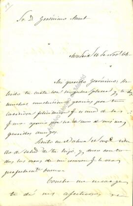 1868-11-16. Carta de Emilio Castelar a Jerónimo Amat