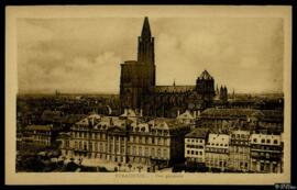 Tarjeta postal de vista general de Estrasburgo editada por Félix Luib en la misma ciudad
