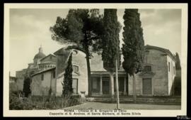 Tarjeta postal de fotografía de bromuro de plata vista exterior de la Iglesia de San Gregorio Mag...