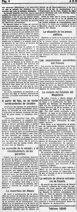 1931-03-07. La reapertura del Ateneo. Ahora (Madrid)