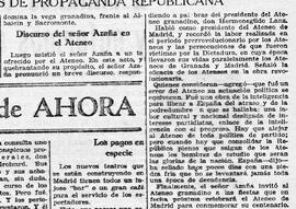 1931-11-24. Discurso de Manuel Azaña en el Ateneo de Granada. Ahora (Madrid)