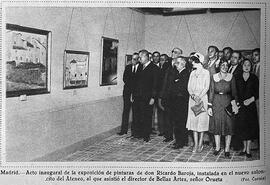 1931-05-27. Fotografía del acto inaugural de la exposición de Ricardo Baroja. Mundo Gráfico (Madrid)