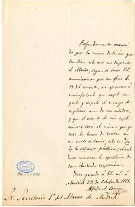 1861-10-23. Carta de Alfredo Aldolfo Camús